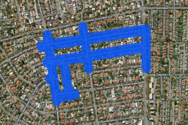 Sector afectado por el corte de luz.