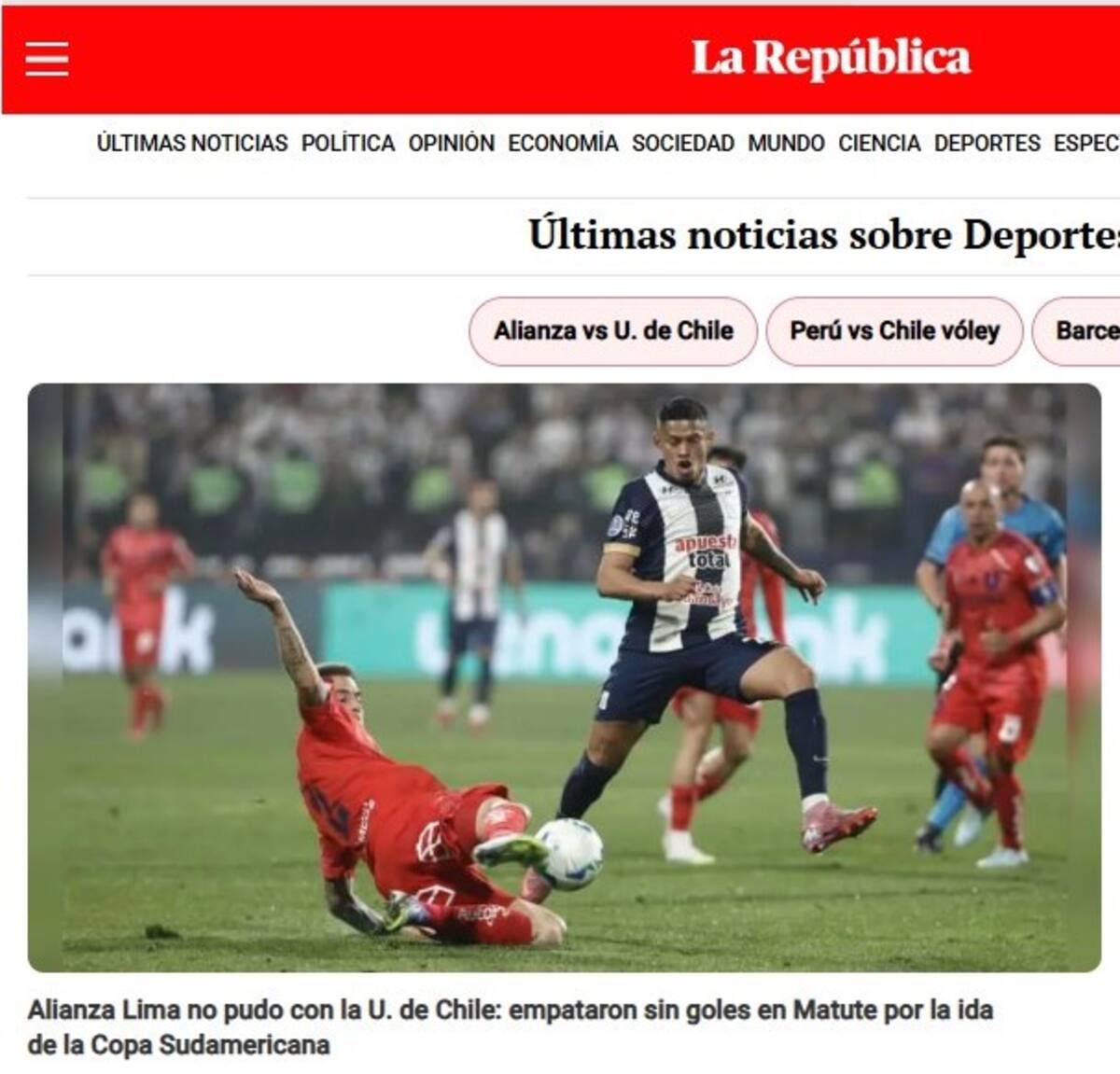La República y el empate de la U vs Alianza Lima