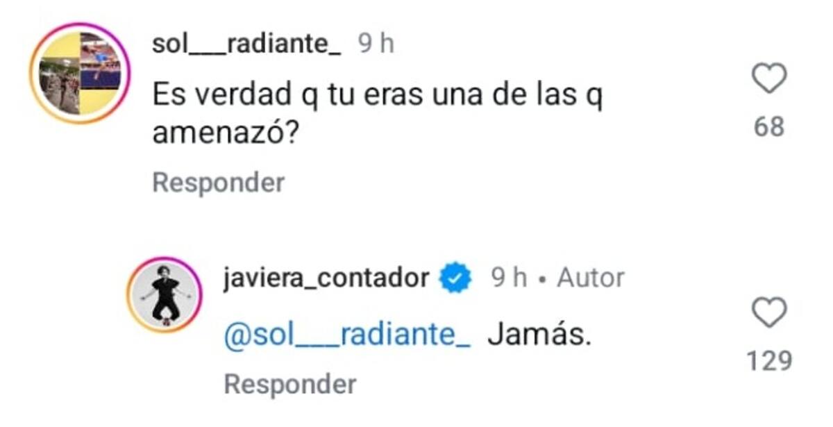 La actriz se desmarcó de la acusación de Gonzalo Valenzuela. Créditos: Instagram