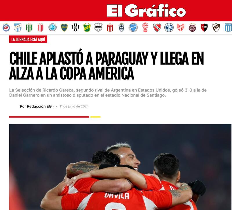 Así informó la prensa argentina el triunfo de Chile.