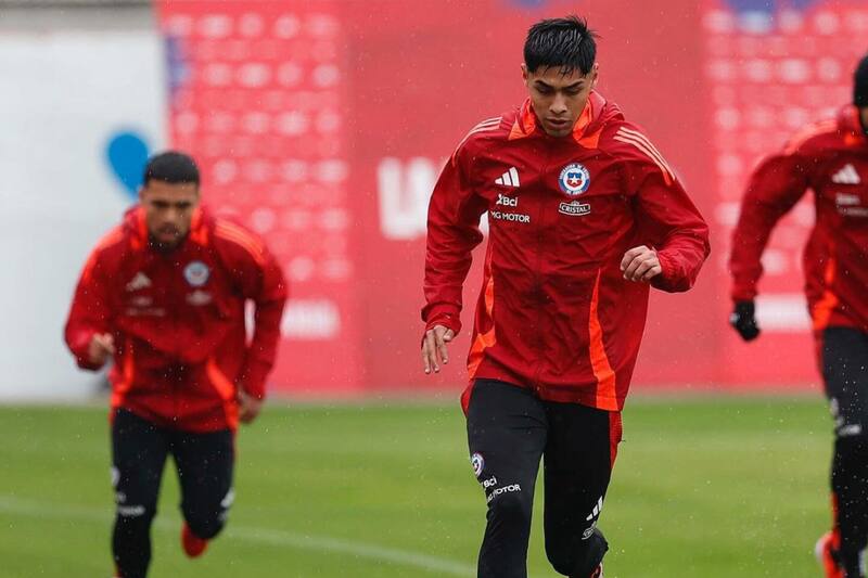 Darío Osorio entrenando con Chile. Foto: FFCh.
