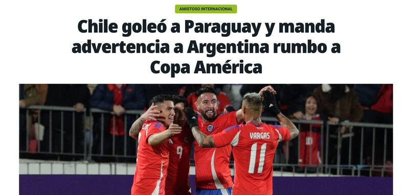 Así informó la prensa argentina el triunfo de Chile.