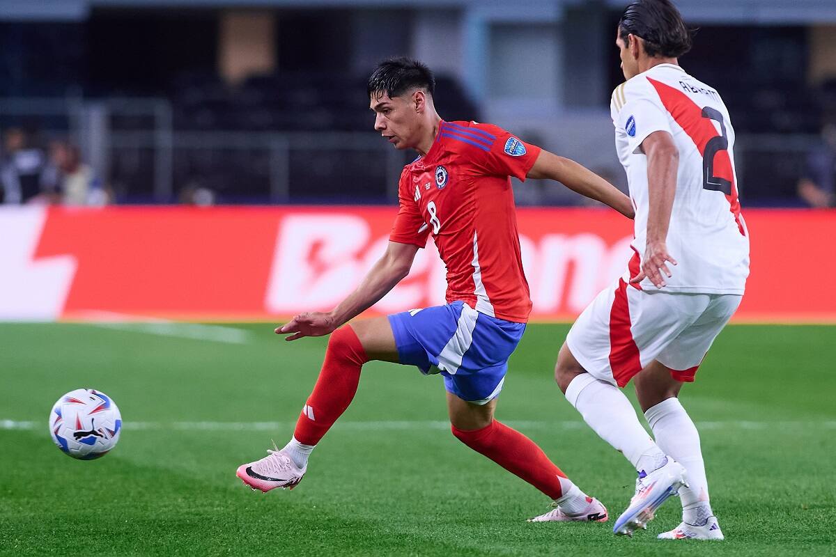 Darío Osorio jugando ante Perú por Copa América. Aton.