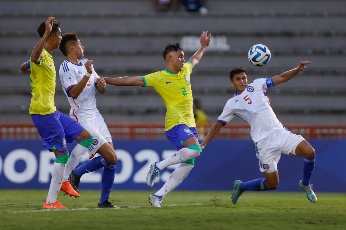Chile cayó inapelablemente ante Brasil en su estreno en el Sudamericano Sub 17 de Ecuador. Foto: prensa Conmebol.