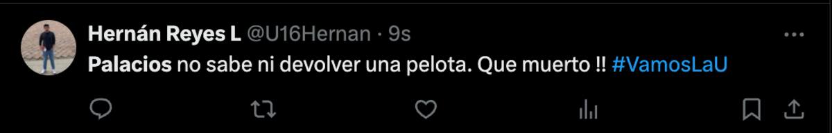 Hinchas de la U cuestionaron al Chorri Palacios.