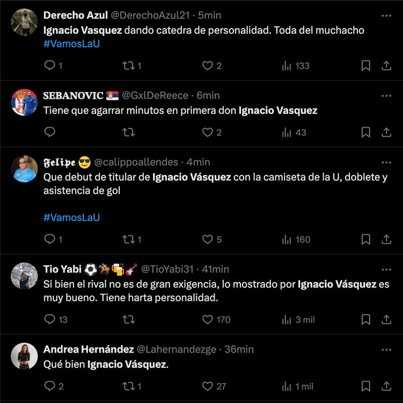 Hinchas de la U deliraron tras la actuación de Ignacio Vásquez.