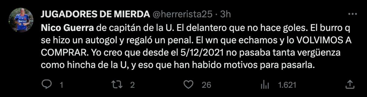 Críticas a Nicolás Guerra.