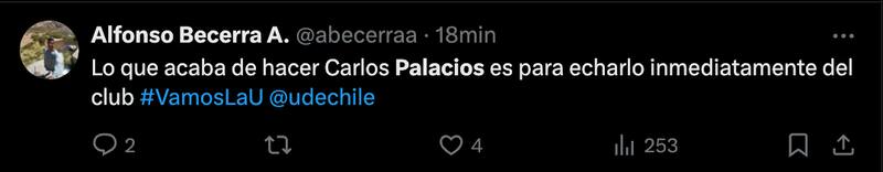 Hinchas de la U cuestionaron al Chorri Palacios.