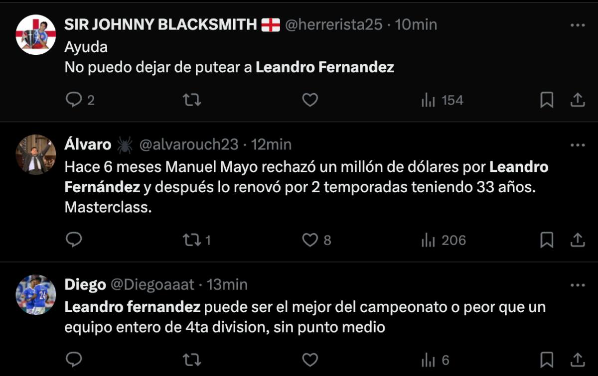 Cuestionamientos de los hinchas azules.