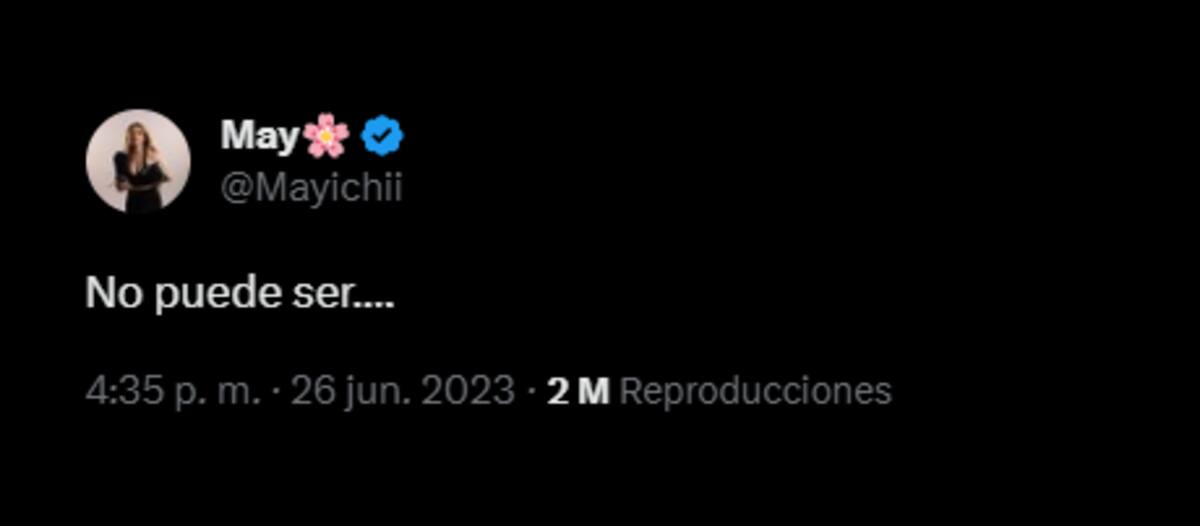 La respuesta de Mayichi. Créditos: Twitter.