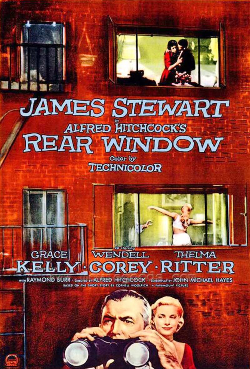 El poster de la versión original de "La Ventana Indiscreta", film de 1954 dirigido por Alfred Hitchcock