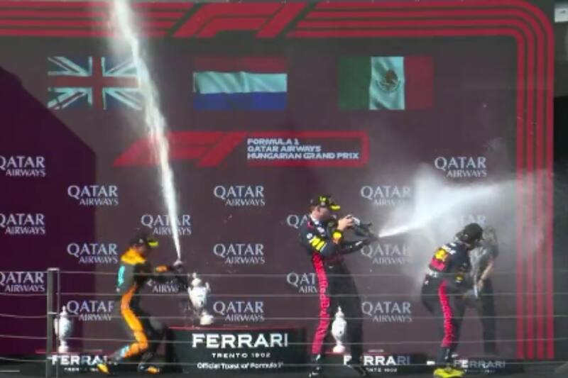 tiró al piso y rompió el premio de Verstappen en el GP de Hungría