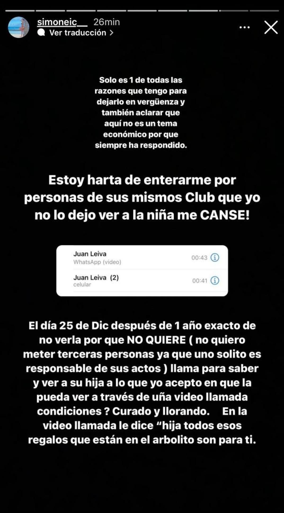 Las acusaciones de la ex pareja de Juan Leiva