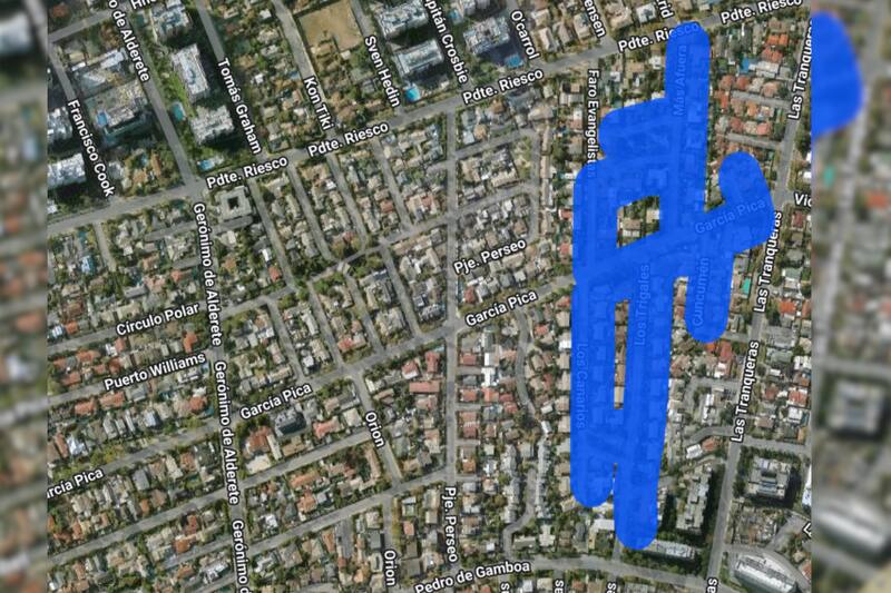 Sector afectado por el corte de luz.