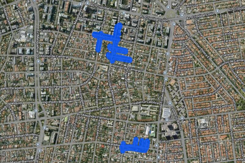 Sector afectado por el corte de luz.