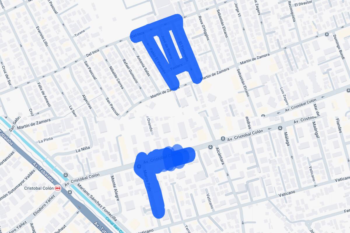 Sector afectado por el corte de luz.