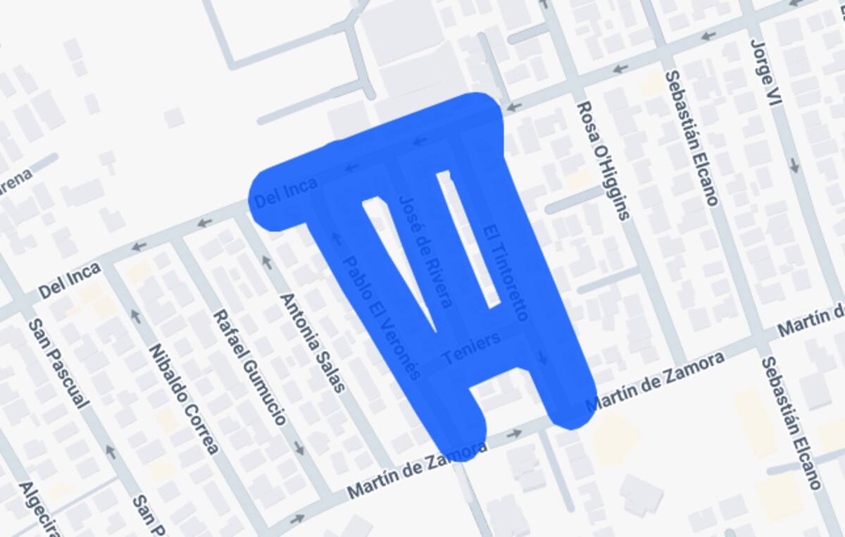 En esta zona, el corte de luz está programado para las 10:00 horas de este martes. Foto: Enel.