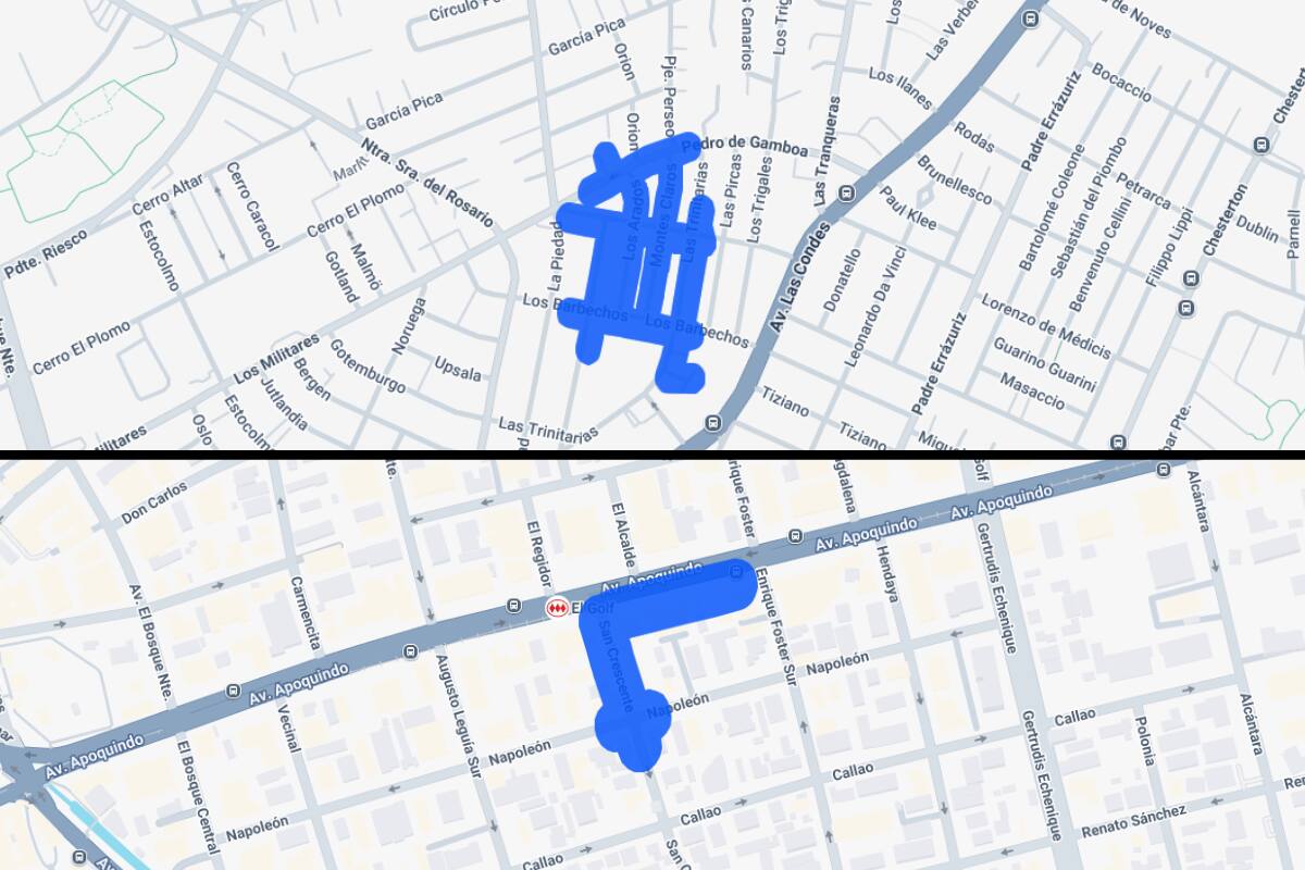 Sector afectado por el corte de luz.