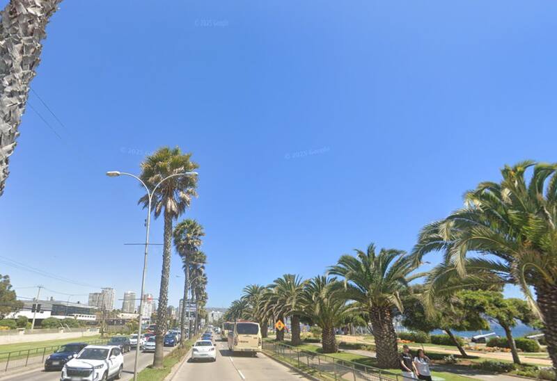 borde costero de Viña del Mar. Créditos: Google Maps.