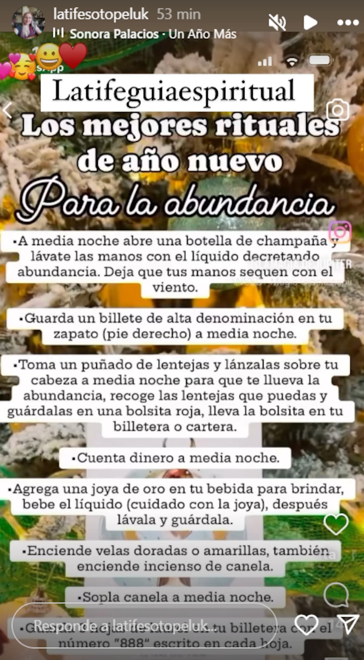 compartió un listado de rituales para la abundancia.