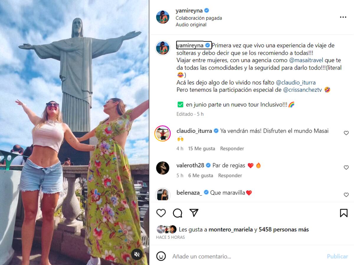 Laura Prieto y Yamila Reyna disfrutan de un viaje de solteras en Río de Janeiro