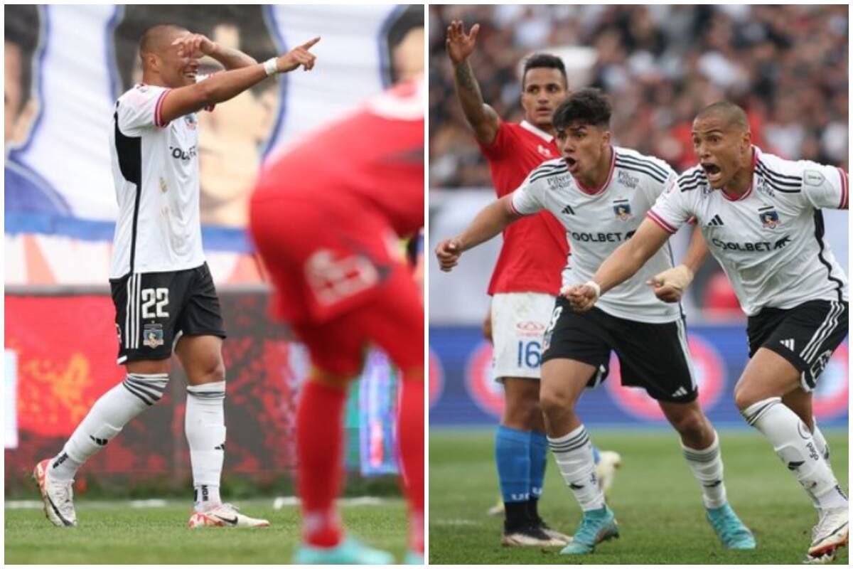Leandro Benegas festejando sus goles ante la U y la UC