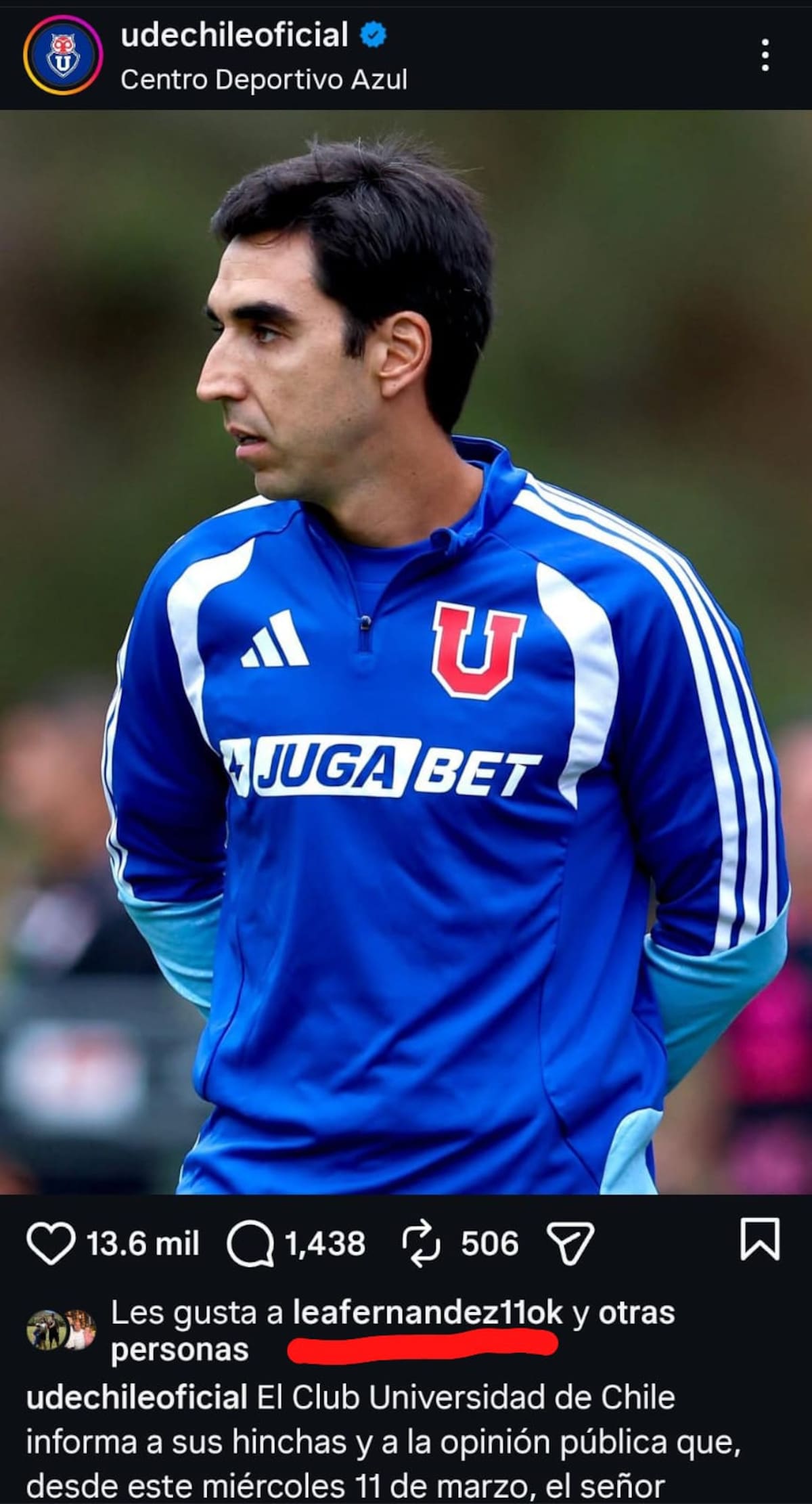 El delantero y su reacción a la salida de Francisco Meneghini.