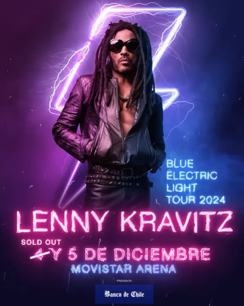 Lenny Kravitz volver a Chile a fin de año. Créditos: Instagram