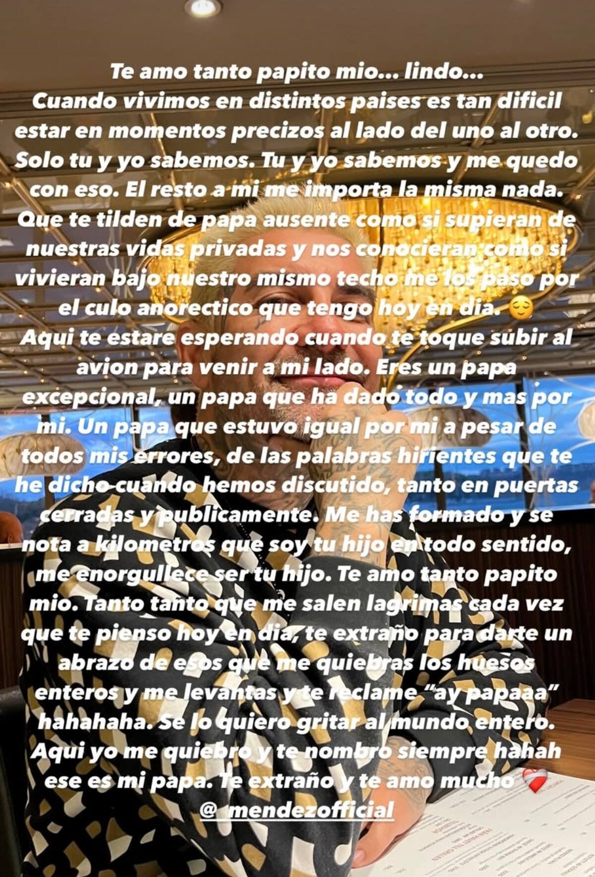 El influencer reveló que su operación fue totalmente exitosa y agradeció a su padre.