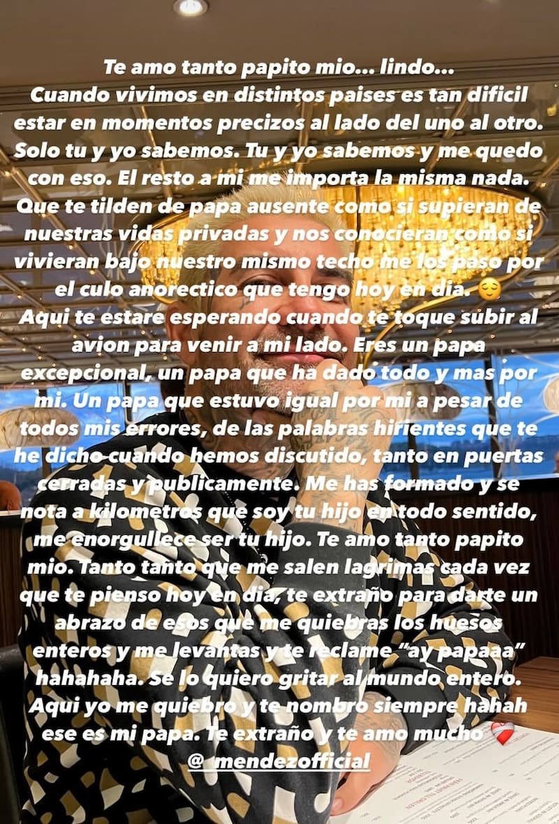 El influencer reveló que su operación fue totalmente exitosa y agradeció a su padre.