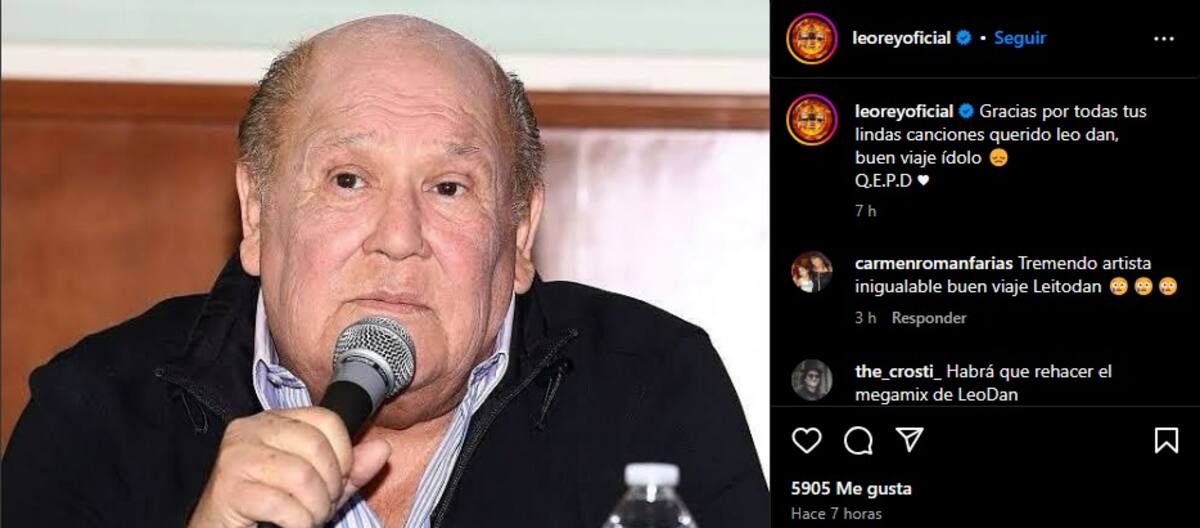 se sumó a la ola de despedidas por la muerte de Leo Dan