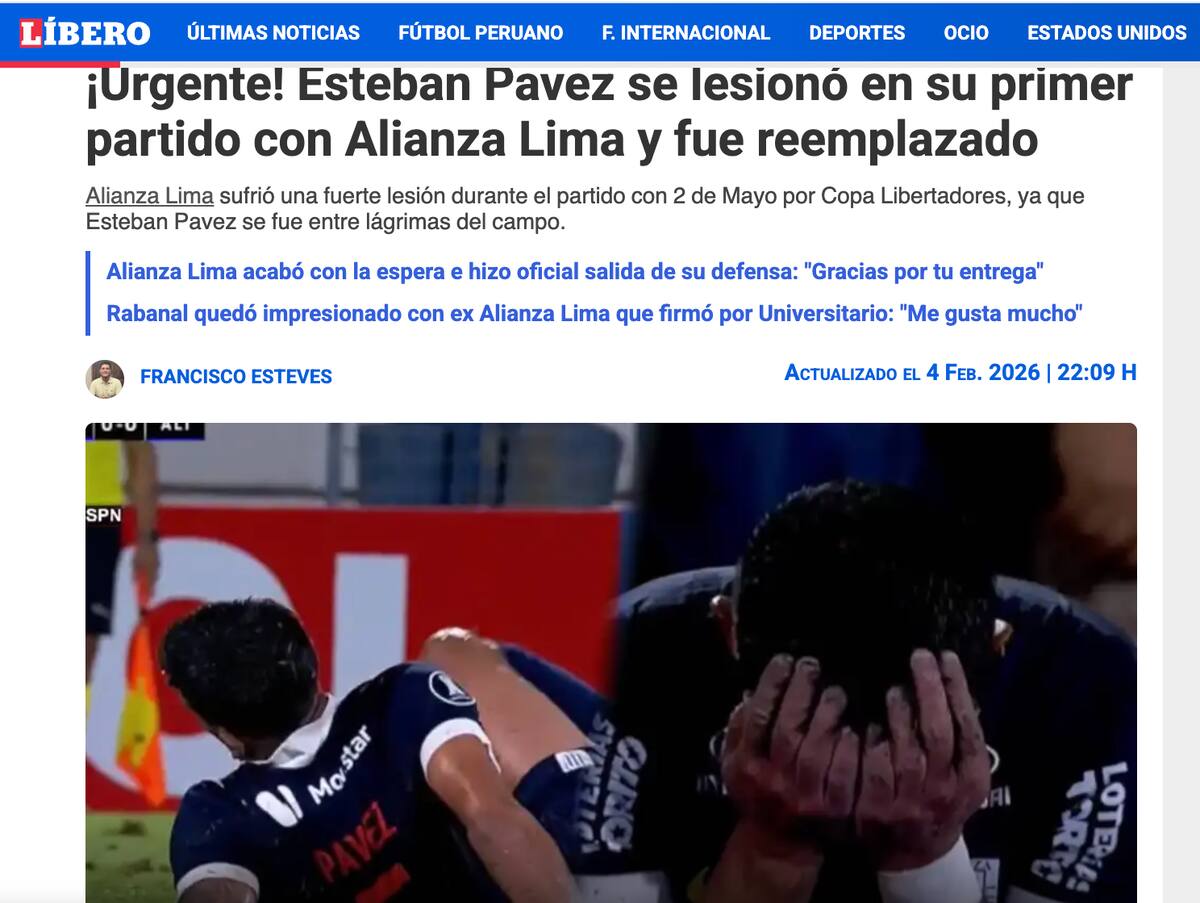 La salida del chileno fue abordada por los principales medio peruanos. Foto: Diario Libero.