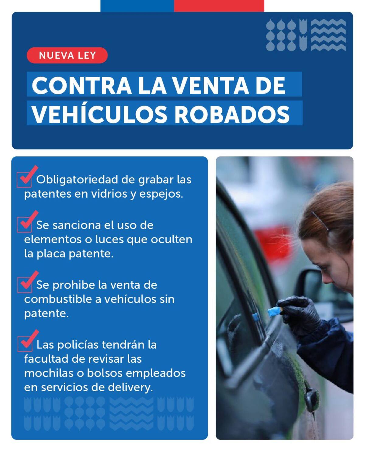 La normativa forma parte de la ley contra la venta de vehículos robados.