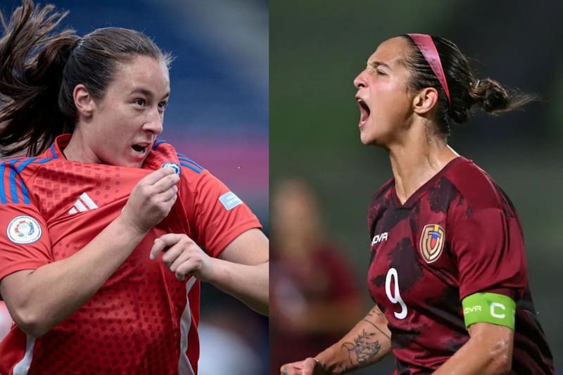 Sonya Keefe y Deyna Castellanos, estrellas de La Roja y La Vinotinto, respectivamente. Fotos: Prensa Conmebol.