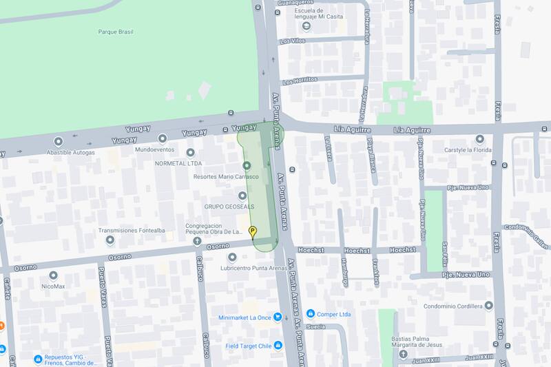 Sector afectado por el corte de agua.