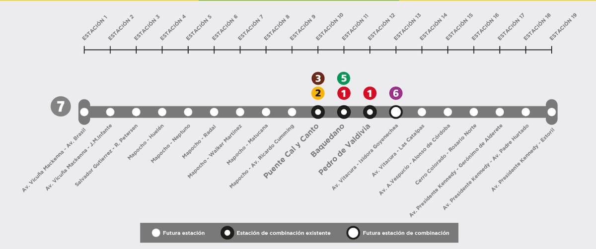 El servicio contará con 19 estaciones, las que estarán ubicadas en 8 comunas de la RM. Foto: Metro de Santiago.