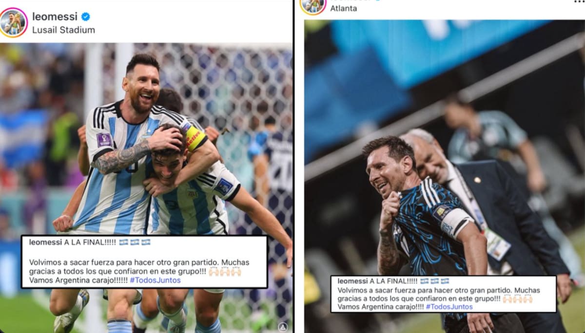 Los idénticos posteos de Lionel Messi.