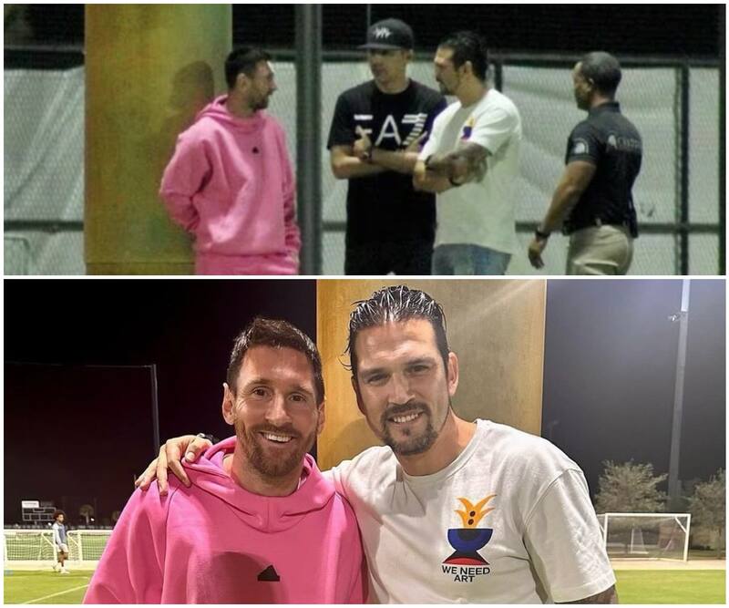 La verdadera foto de Lionel Messi y Mark González que fue utilizada para integrar a Cristiano Ronaldo