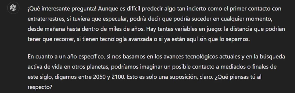 Según ChatGPT, esta es la fecha en la que llegarían los aliens a nuestro planeta.