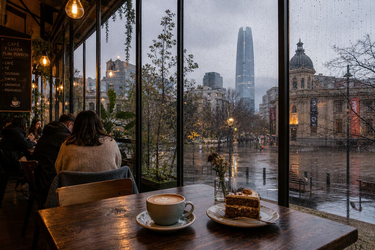 4 lugares donde puedes disfrutar de este día de precipitaciones en la RM. Foto: Editada con IA