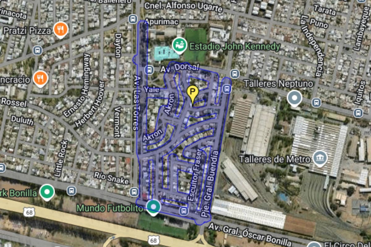 Sector afectado por el corte de agua.