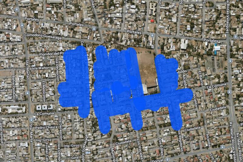 Sector afectado por el corte de luz.