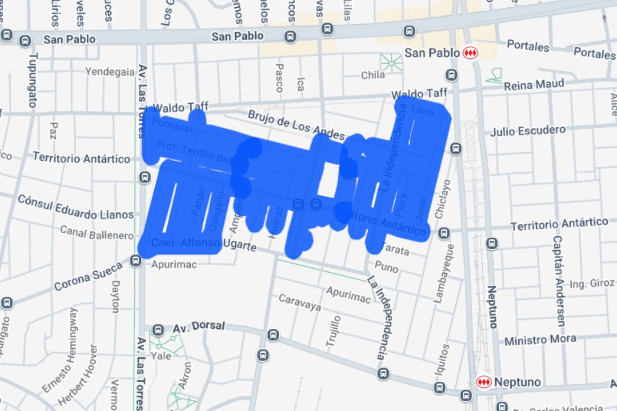 Sector afectado por el corte de luz.