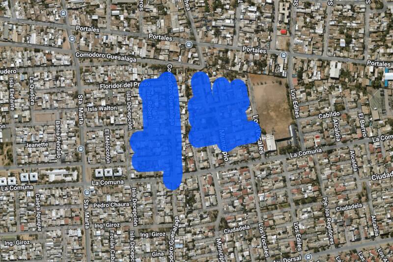 Sector afectado por los cortes de luz.