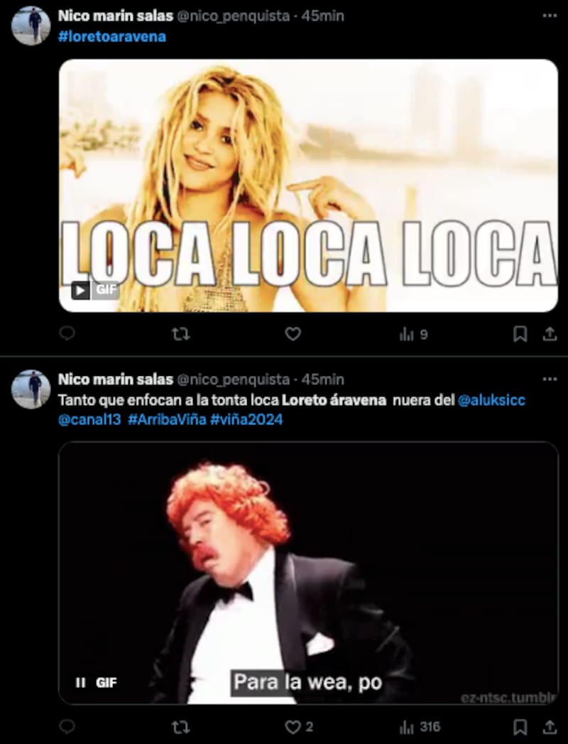Algunos memes por la presencia de Loreto Aravena en el Festival de Viña 2024.