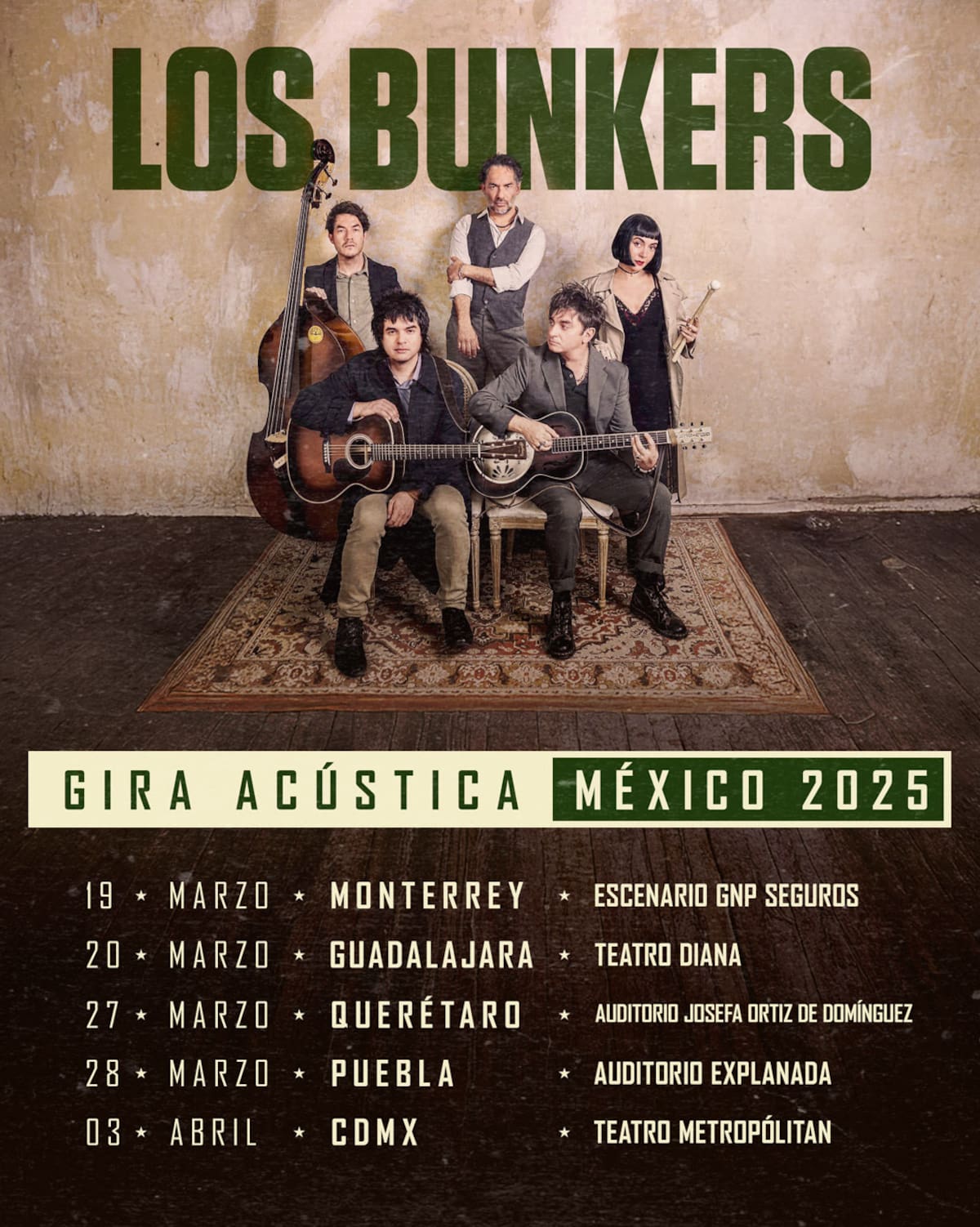 El detalle de la gira de Los Bunkers por México