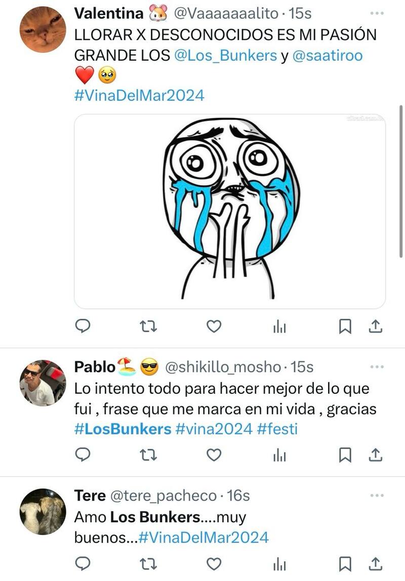 Estas son las reacciones de redes sociales a Los Bunkers en el Festival de Viña 2024.
