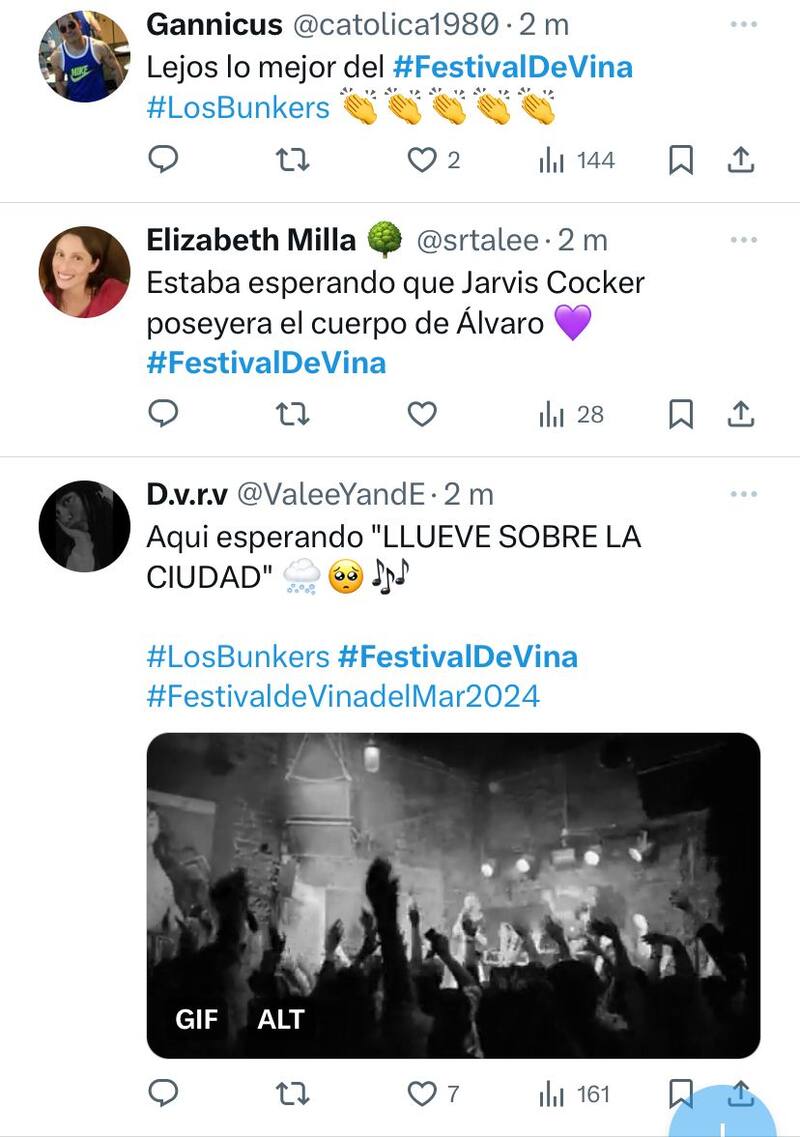 Estas son las reacciones de redes sociales a Los Bunkers en el Festival de Viña 2024.