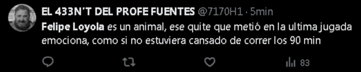 Los elogios de los hinchas de Independiente a Felipe Loyola tras el partido ante River.