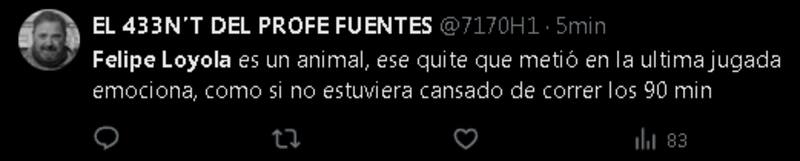 Los elogios de los hinchas de Independiente a Felipe Loyola tras el partido ante River.